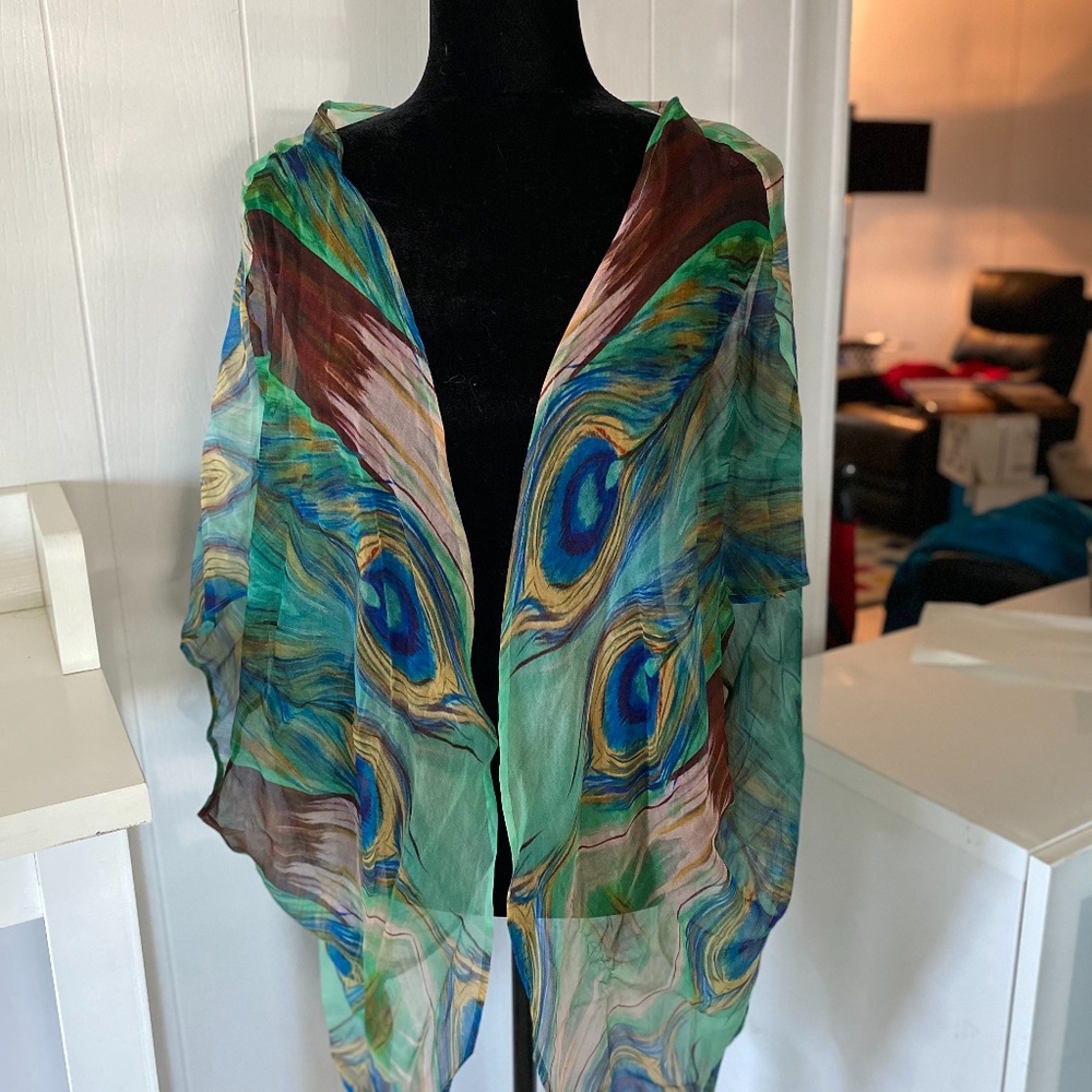 Peacock scarf or wrap